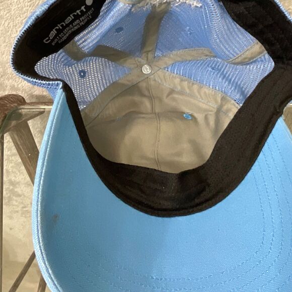 Carhartt  Snapback Trucker Hat Cap Mesh Back Patch Logo Blue adjustable - Picture 7 of 8